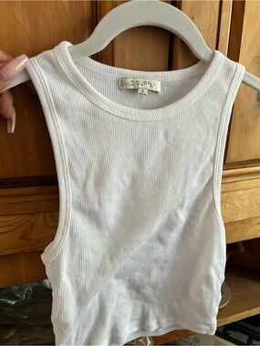 Z Supply White Ribbed Crewneck Tank